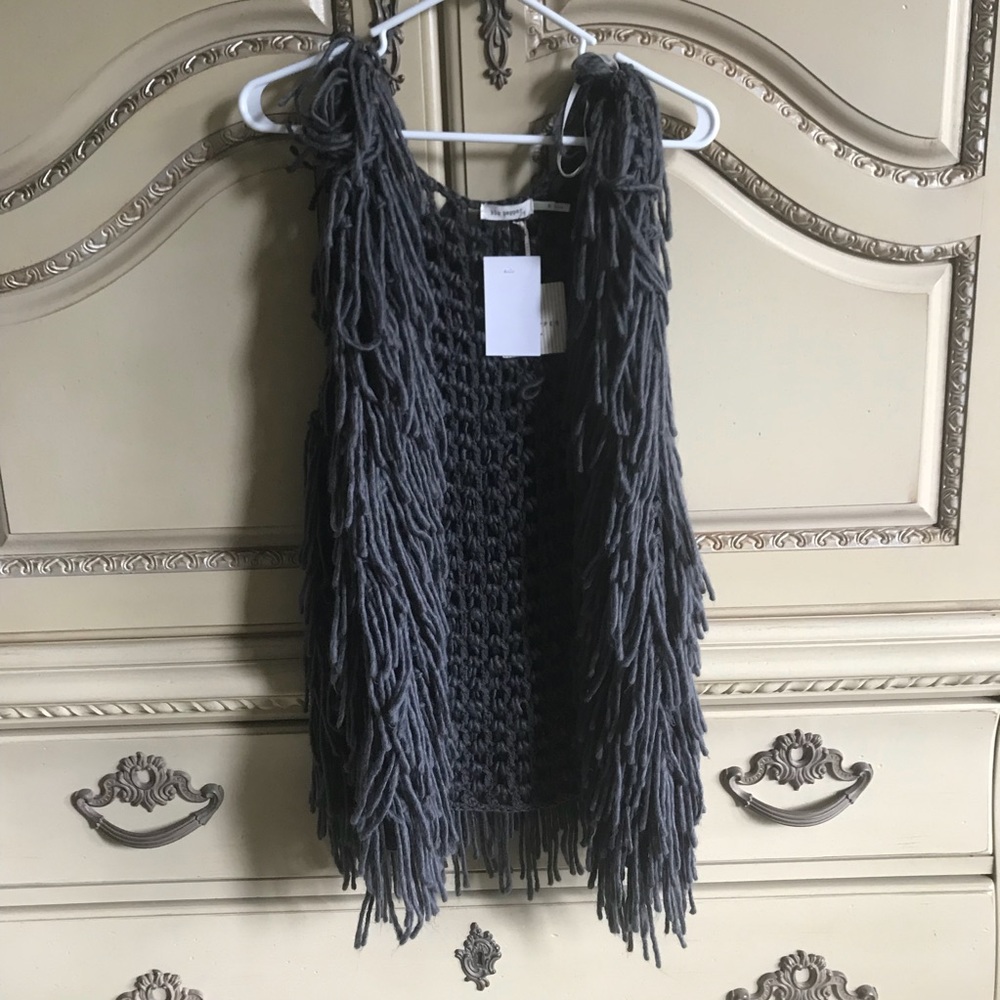 Blue Pepper shaggy knit vest